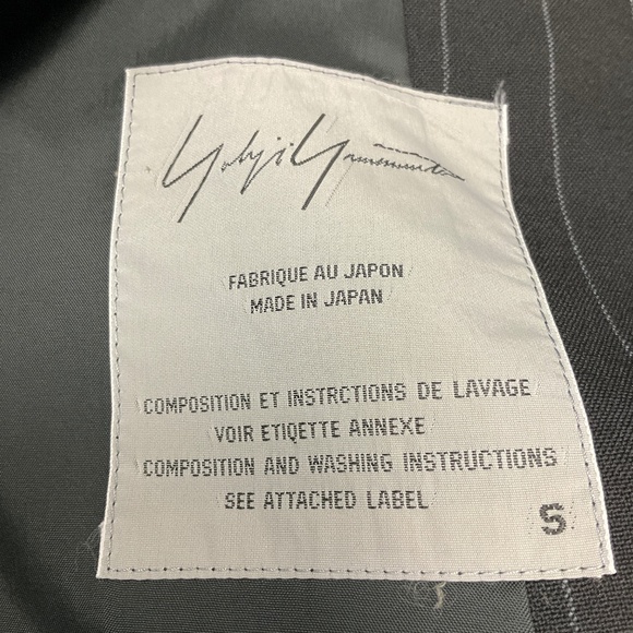 YOHJI YAMAMOTO BLACK PINSTRIPED WOOL JACKET - Picture 4 of 4